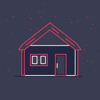 Simple House Illustration Design, Icon, Graphic, , Home, Building, Architecture, Structure, Residential, Two Windows vector