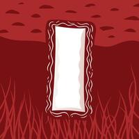 Mysterious Rectangular Opening in Red Landscape vector