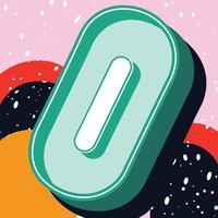 Abstract Teal and White Isometric Shape Design vector