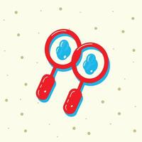 Dual Magnifying Glasses Close-up View of Abstract Shapes vector