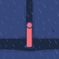 Rainy Day Abstract Red Column in a Deep Crack vector