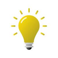 Light bulb gradient icon in flat style. Yellow lamp, insight sign symbol vector