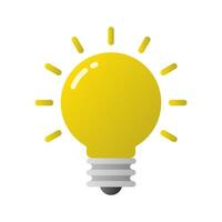 Glowing light bulb gradient icon. Yellow lamp, insight sign symbol vector