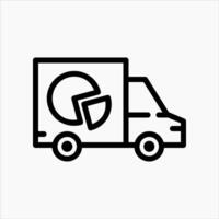 Design Illustration graphic of container truck icon with line style. Suitable for UI, mobile design, web design, etc vector