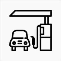 Design Illustration graphic of gas station icon with line style. Suitable for UI, mobile design, web design, etc vector