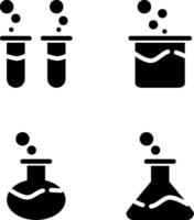 Design Illustration graphic of round, square, triangle, and small bottle potion icon with glyph style. Suitable for science, medical, and game theme. vector