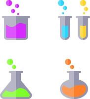 Design Illustration graphic of round, square, triangle, and small bottle potion icon with flat style. Suitable for science, medical, and game theme. vector