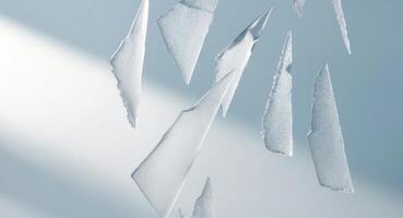 A close up of ice falling from a window photo