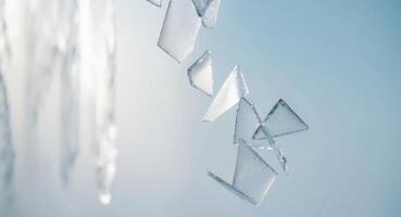 A close up of ice crystals on a wall photo
