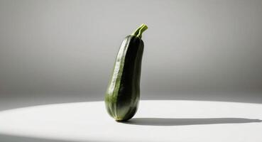 A single zucchini on a white background photo
