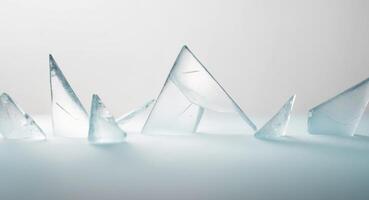 A group of ice pieces are arranged in a row photo