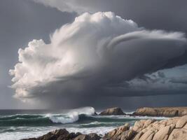 A stormy day at the beach photo