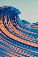 A wave is breaking on the ocean surface photo