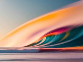 A wave is moving in the ocean with a colorful wave photo