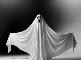 A ghostly white ghost standing in front of a black background photo