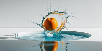 A splash of water on an orange photo