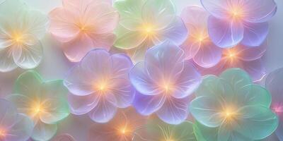 Translucent Neon Azaleas Glowing in a Vibrant Array photo