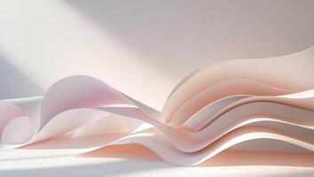 Abstract Paper Layers in Pastel Colors with Curved Shapes and Gentle Shadows photo