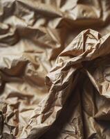 Crumpled brown paper background photo
