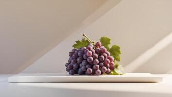 a close up of a bunch of grapes on a table photo
