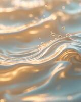 Flowing Liquid Wave in Warm Light with Bubbles and Soft Curves photo