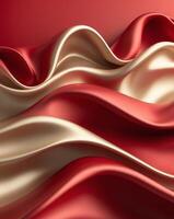 Abstract Red Background with Elegant Gold and Red Waves for Creative Projects photo