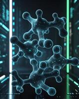 Abstract molecular structures in technology background photo
