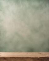 Light Green Textured Background with Wooden Surface for Display or Design photo