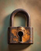 Rustic Padlock's Classic Texture and Protective Function photo