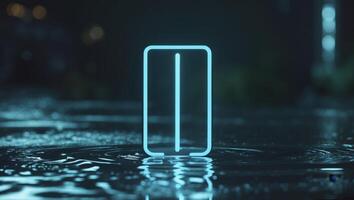 Illuminated Location Marker on Wet Reflective Surface photo
