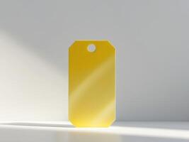 Blank Yellow Tag for Labeling and Pricing Use photo