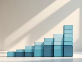 Percentage blocks growth chart business statistics visualizing data analysis photo