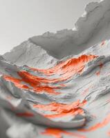 A 3d rendering of a mountain with orange paint photo