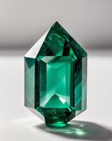 Elegant emerald crystal with sharp facets photo
