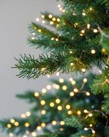 a close up of a festive tree with soft lights and foliage photo