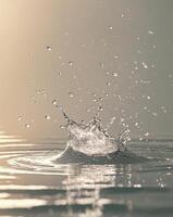 Water splash with sun rays in the background photo
