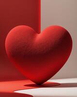 3d rendering of a red heart on a white background photo