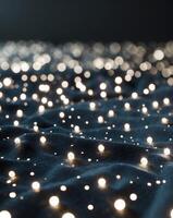 A large group of lights on a black surface photo