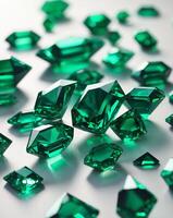 Shining emerald cluster with sharp edges photo