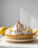 Delicious Lemon Meringue Tart with Toasted Peaks photo