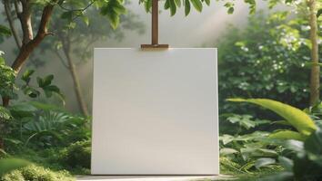 Elegant Empty Canvas in a Lush Natural Setting photo