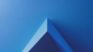 A blue triangle on a blue background photo