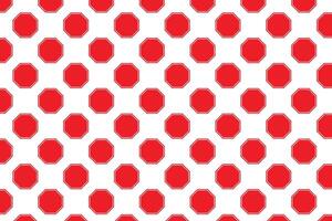 Red stop sign pattern on white background . Octagon pattern . illustration vector