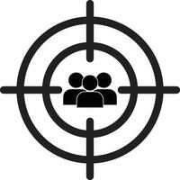 Target audience icon isolated on white background . Group focus icon . Target icon with group symbol . illustration vector