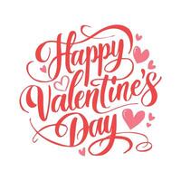 happy valentines day typography lettering greeting card design vector