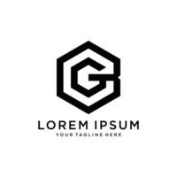 Initial letters BG hexagon logo shape vector