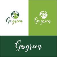 Go green save our planet in an isolated white background vector