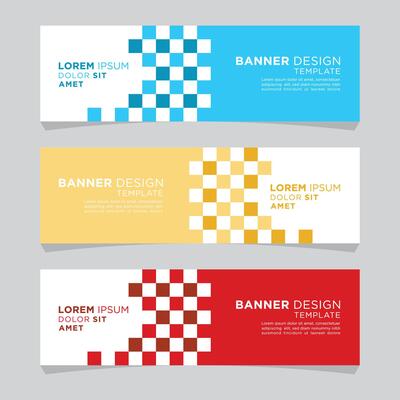 abstract web banner design template. Collection of web banner template. Abstract geometric web design banner template.