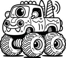 Fast and Furious Monster Truck Coloring Pages vector