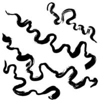 Dry Brush Grunge Wave Stroke Set vector